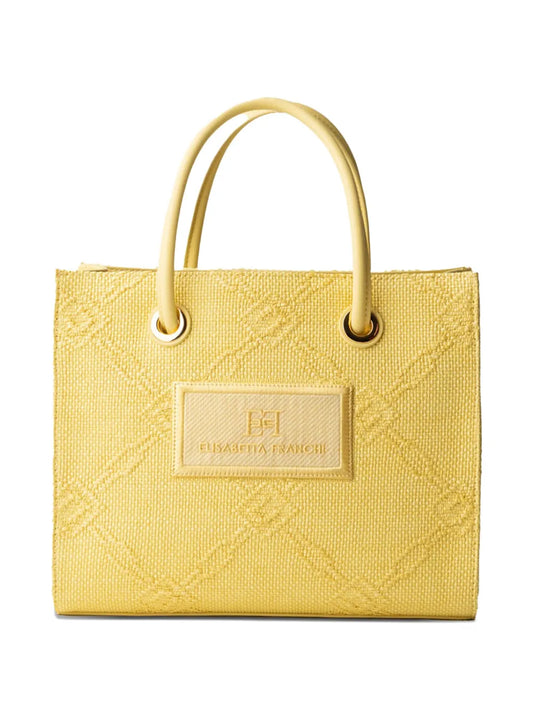 Elisabetta Franchi small woven jacquard tote bag