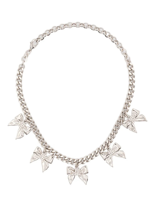 Alessandra Rich bow embellished necklace
