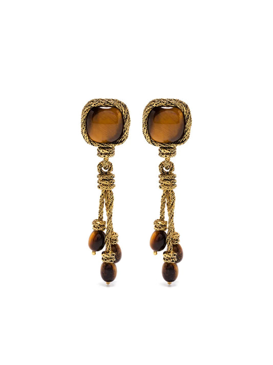 Aurelie Bidermann Miki Tiger Eye clip on earrings