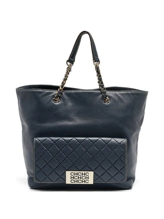 Carolina Herrera Vintage quilted leather tote bag