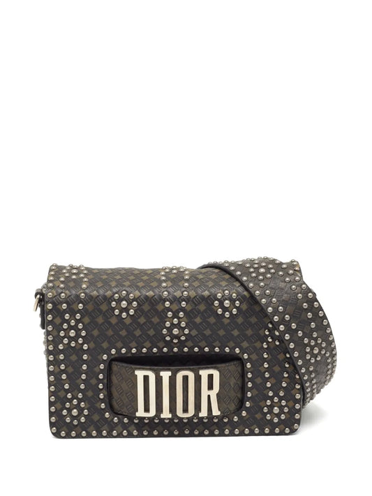 Christian Dior stud embellished shoulder bag