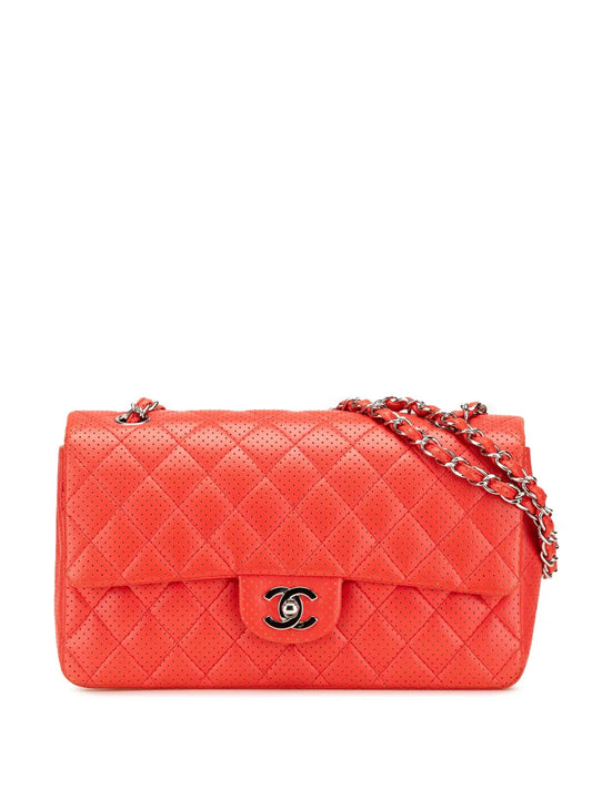 CHANEL 2006 2008 Medium Classic Perforated Lambskin Single Flap shoulder bag