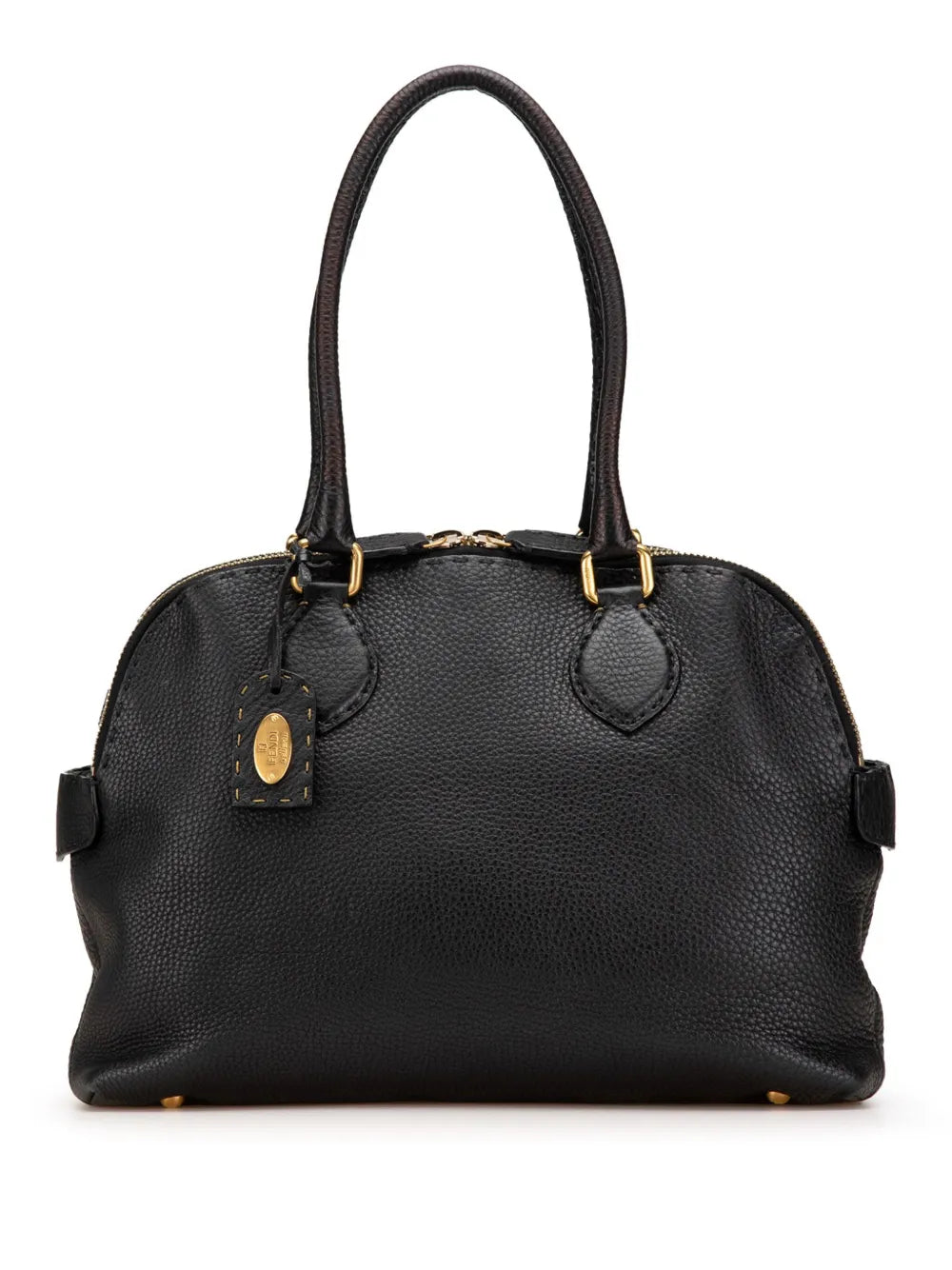 Fendi 2000 2010 Pebbled Leather Selleria Dome shoulder bag