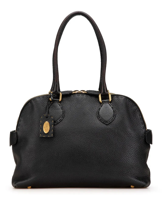 Fendi 2000 2010 Pebbled Leather Selleria Dome shoulder bag