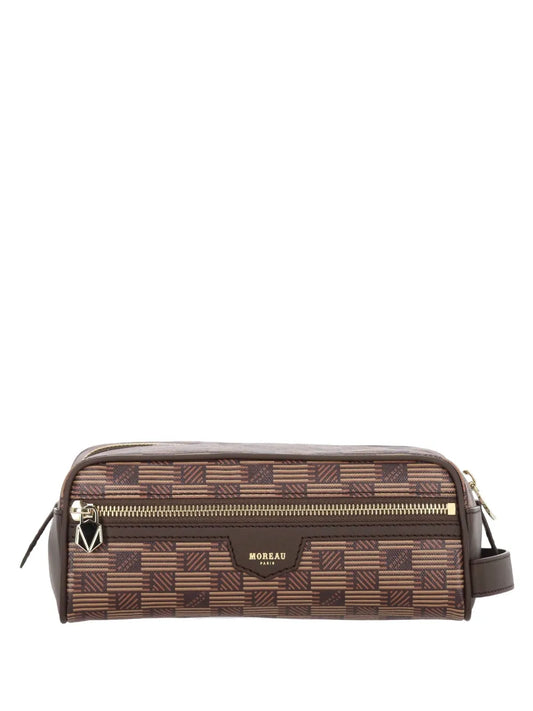 Moreau logo stamp clutch bag