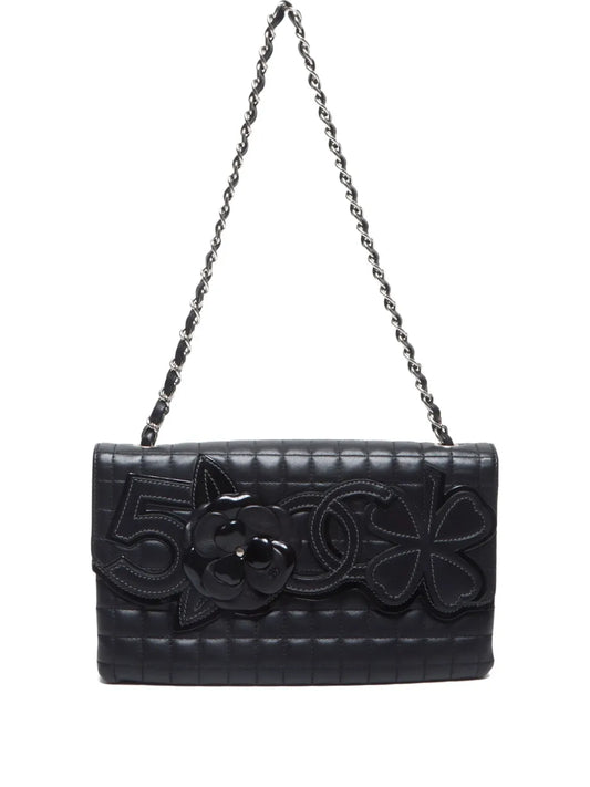 CHANEL 2005 2006 Chocolate Bar Camelia shoulder bag