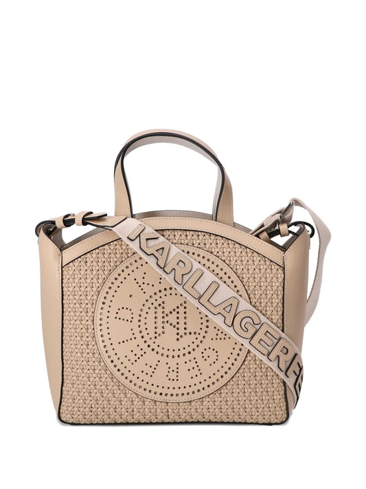 Karl Lagerfeld perforated logo tote bag