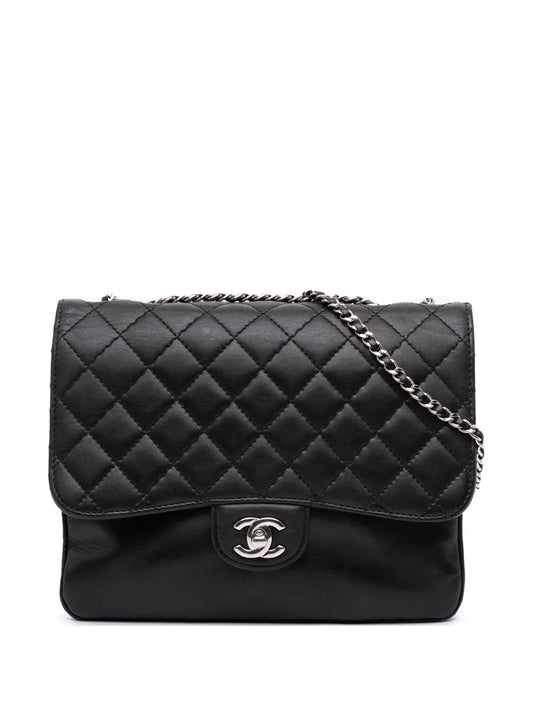 CHANEL 2012 Medium Quilted Lambskin Clams Pocket Accordion Flap shoulder bag
