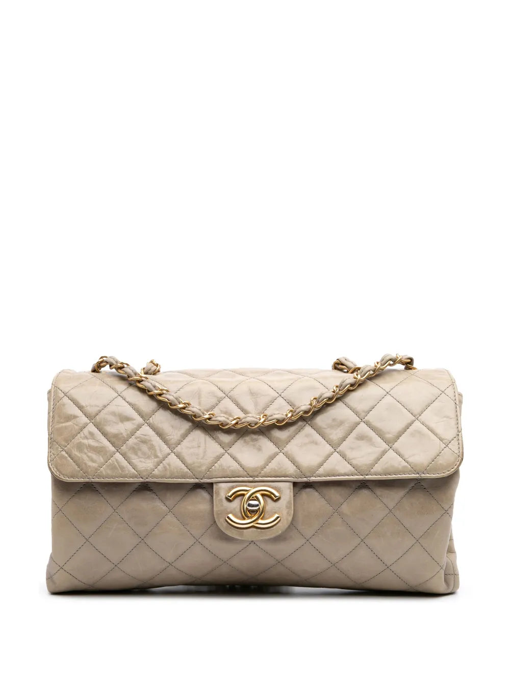 CHANEL 2010 2011 Jumbo CC Quilted Calfskin Straight Flap shoulder bag