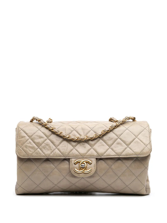 CHANEL 2010 2011 Jumbo CC Quilted Calfskin Straight Flap shoulder bag
