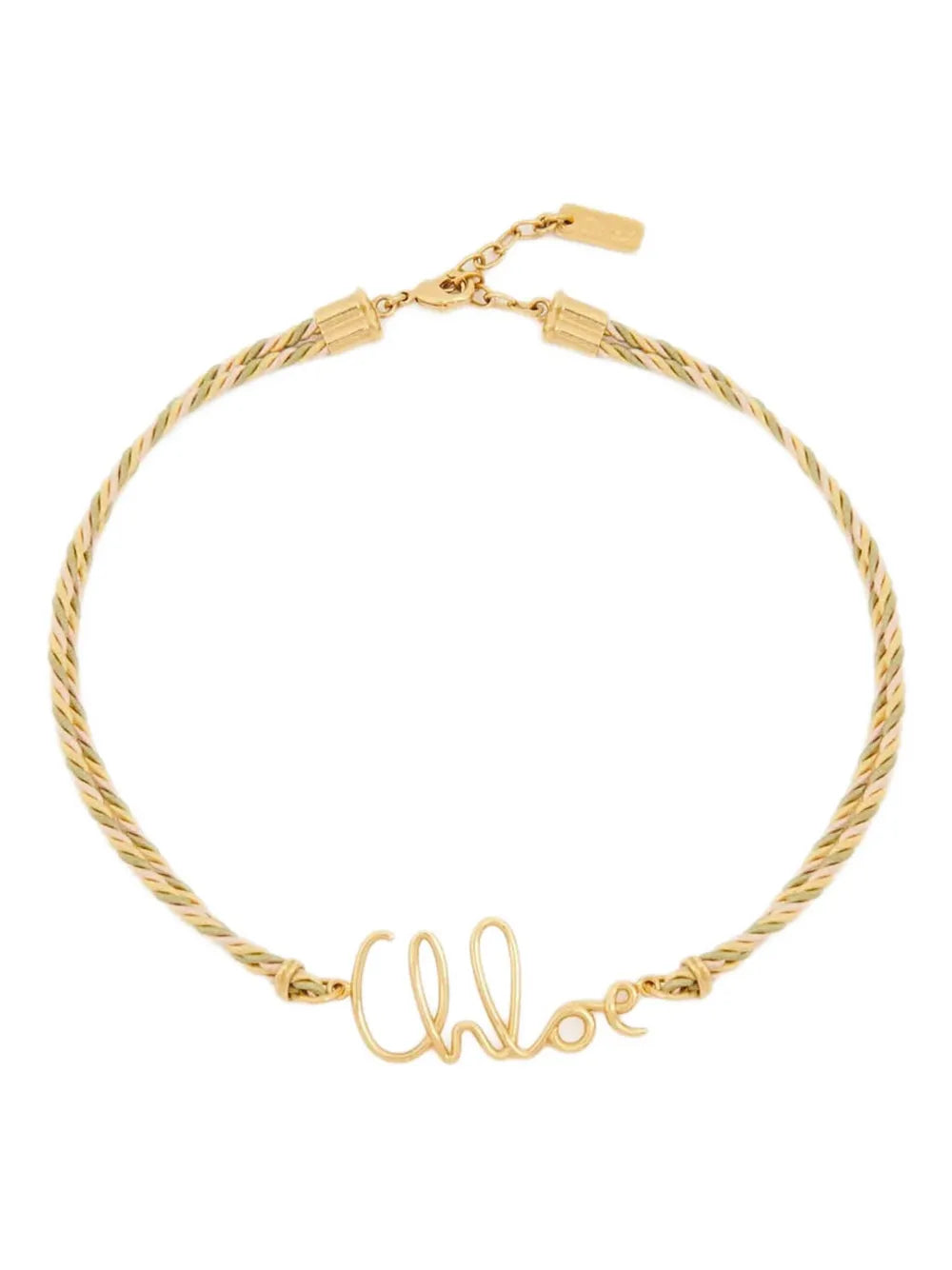 Chloé Plage braided cord logo necklace