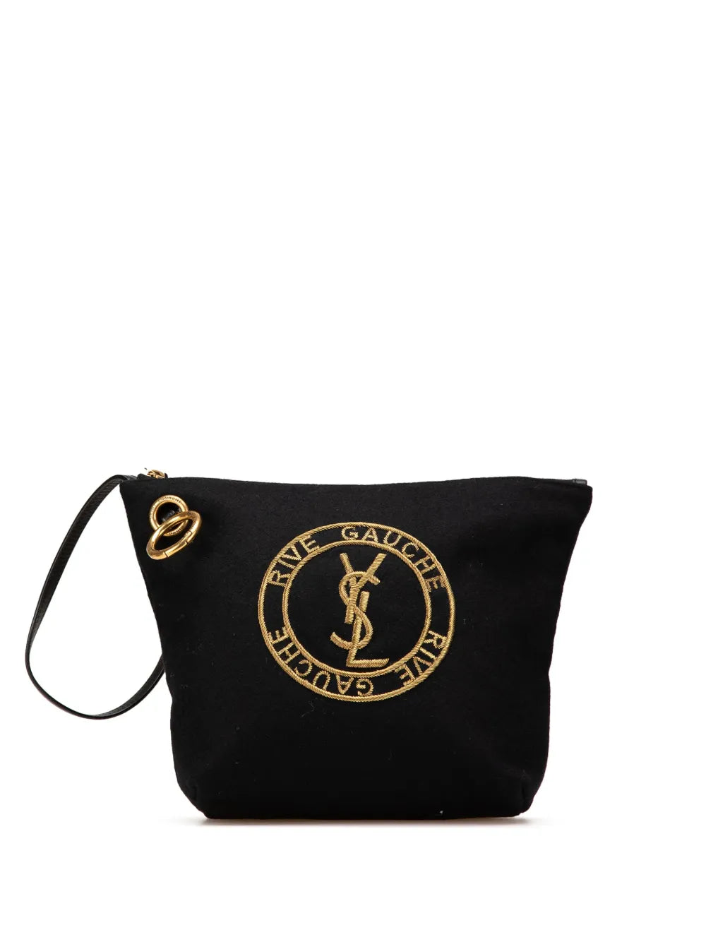Saint Laurent 2002 Wool Embroidered Rive Gauche Pouch clutch bag