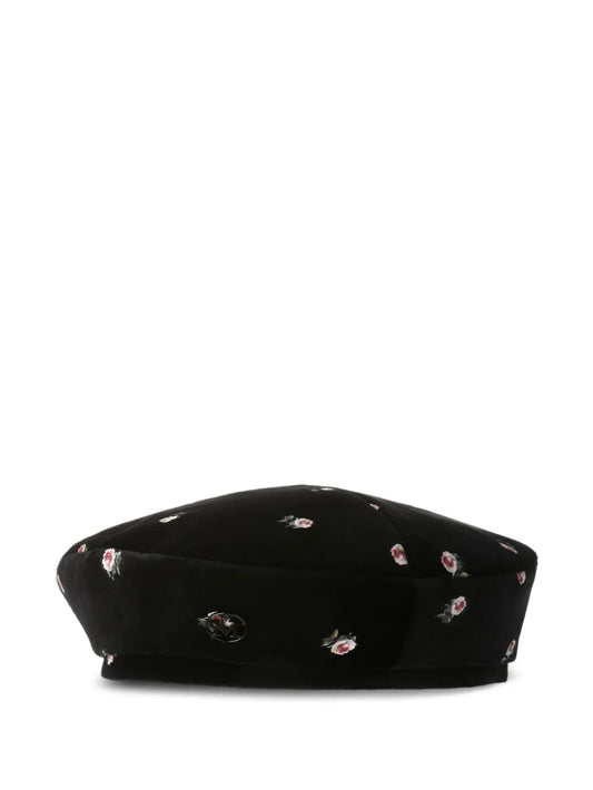 Maison Michel floral embroidered beret
