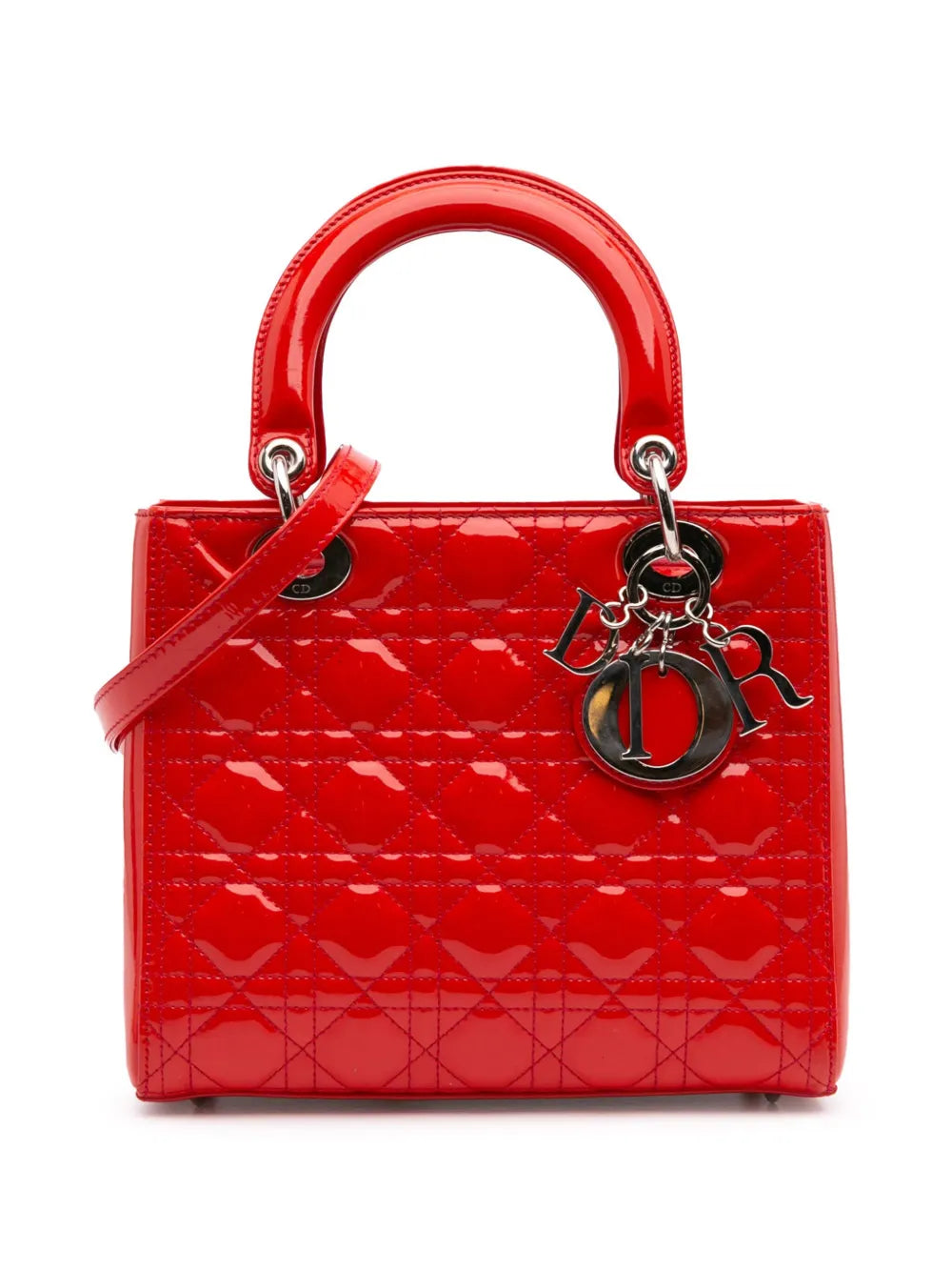 Christian Dior 2012 Medium Patent Cannage Lady Dior satchel