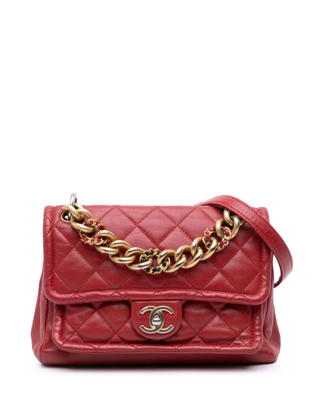 CHANEL 2019 Small Quilted Lambskin Chain Link Flap satchel