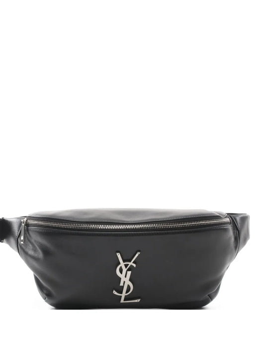 Saint Laurent 2020s logo plaque leather belt bag