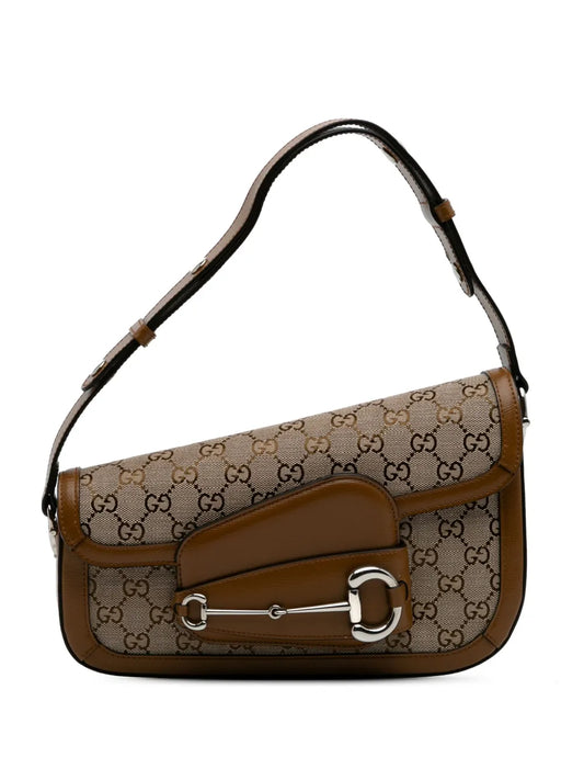 Gucci 2016 2024 GG Canvas Asymmetric Horsebit 1955 shoulder bag