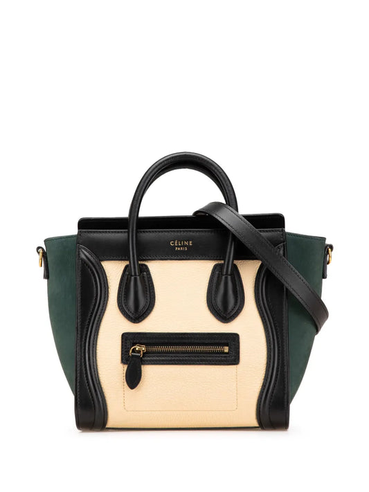 Céline 2017 Nano Tricolor Nubuck and Calfskin Luggage Tote satchel