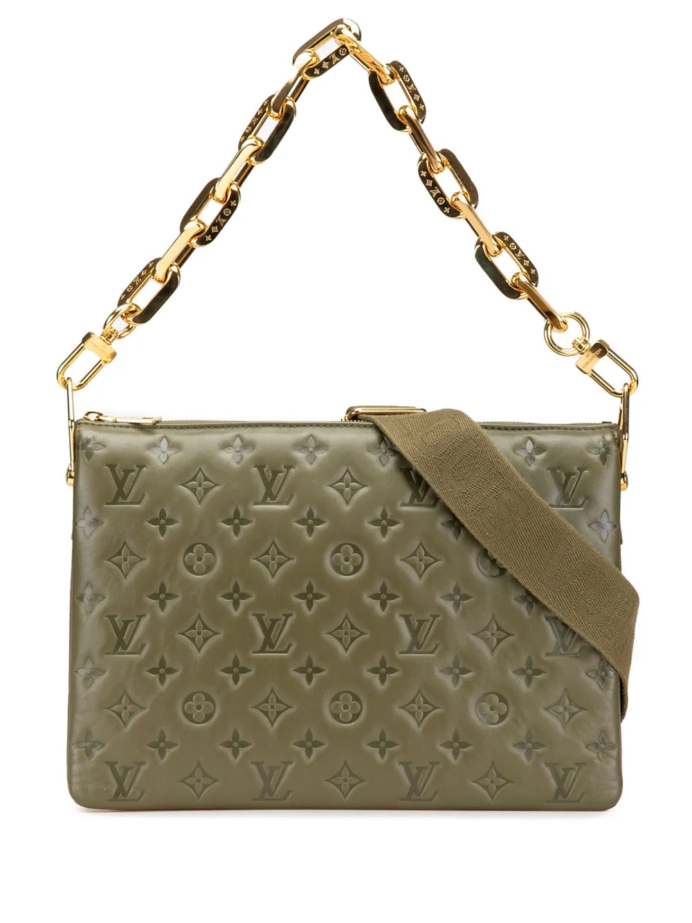 Louis Vuitton 2021 2025 Monogram Embossed Puffy Lambskin Coussin MM satchel