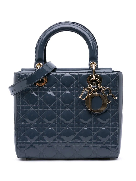 Christian Dior 2020 Medium Patent Cannage Lady Dior satchel