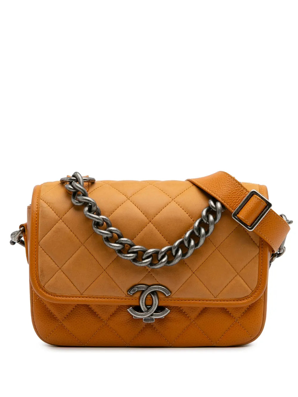 CHANEL 2016 2017 Small Quilted Iridescent Calfskin and Caviar Daily Carry Flap satchel