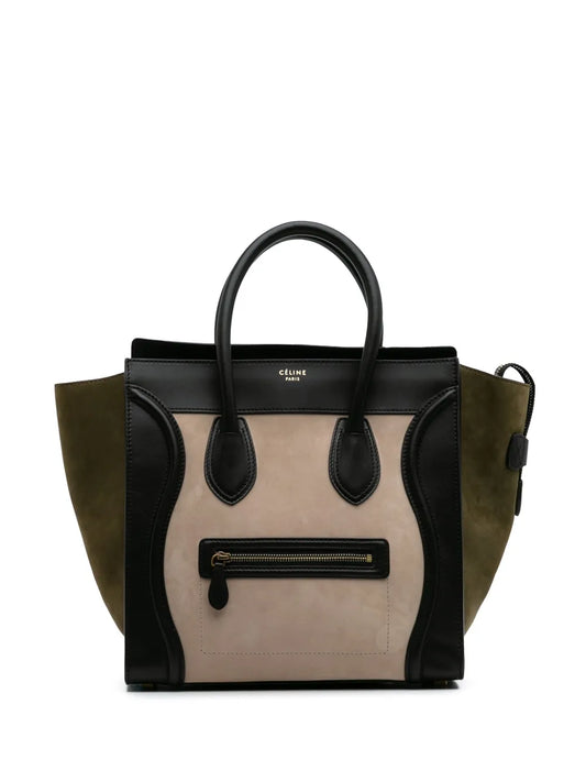 Céline 2012 Mini Tricolor Suede and Calfskin Luggage tote bag