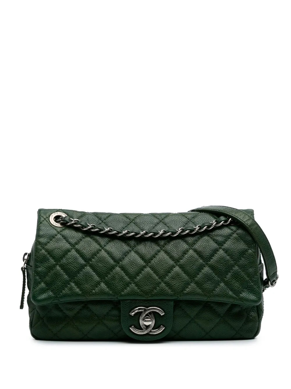 CHANEL 2012 Medium Quilted Iridescent Caviar Easy Flap shoulder bag