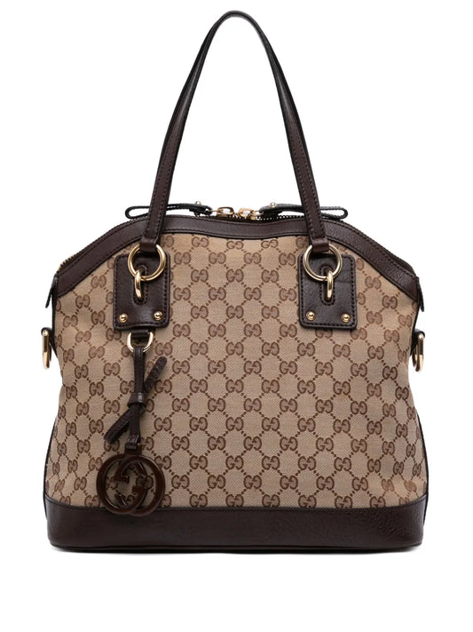 Gucci 2016 2024 Medium GG Canvas Charm Dome satchel