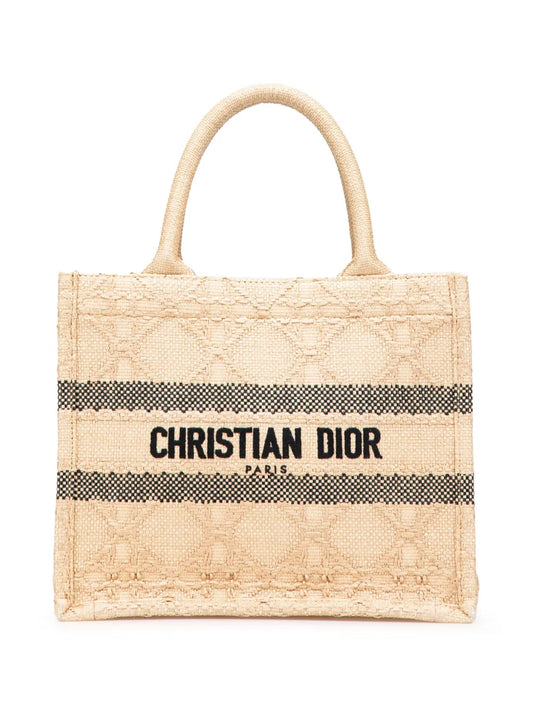 Christian Dior 2022 Small Raffia Cannage Book tote bag