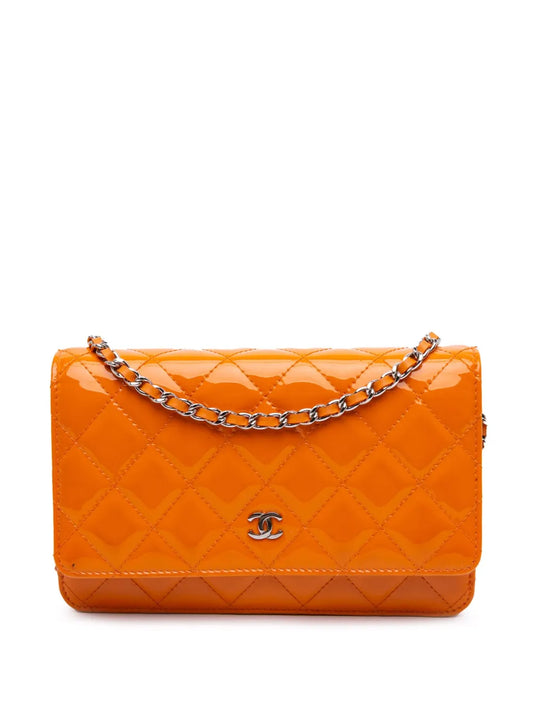 CHANEL 2014 2015 Classic Patent Wallet On Chain crossbody bag
