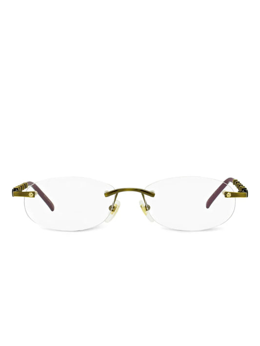 Gucci Eyewear bamboo detail rimless glasses