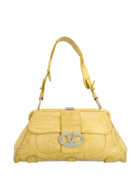 Valentino Garavani 2000 crocodile embossed shoulder bag