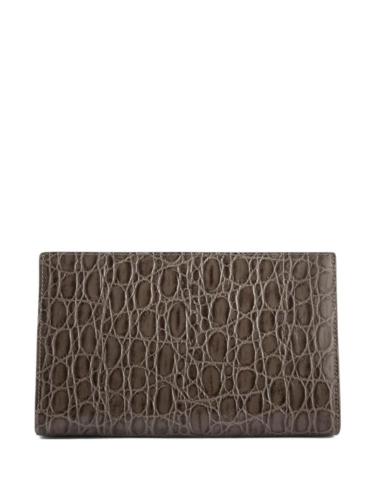 Giuseppe Zanotti Annhita crocodile embossed clutch bag