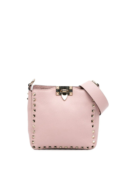 Valentino Garavani 2000 2017 Mini Pebbled Calfskin Rockstud Flip Lock crossbody bag