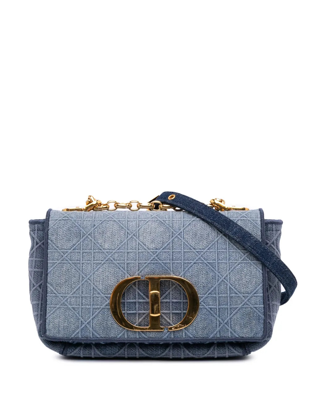 Christian Dior 2021 2024 Small Denim Cannage Caro Bag crossbody bag
