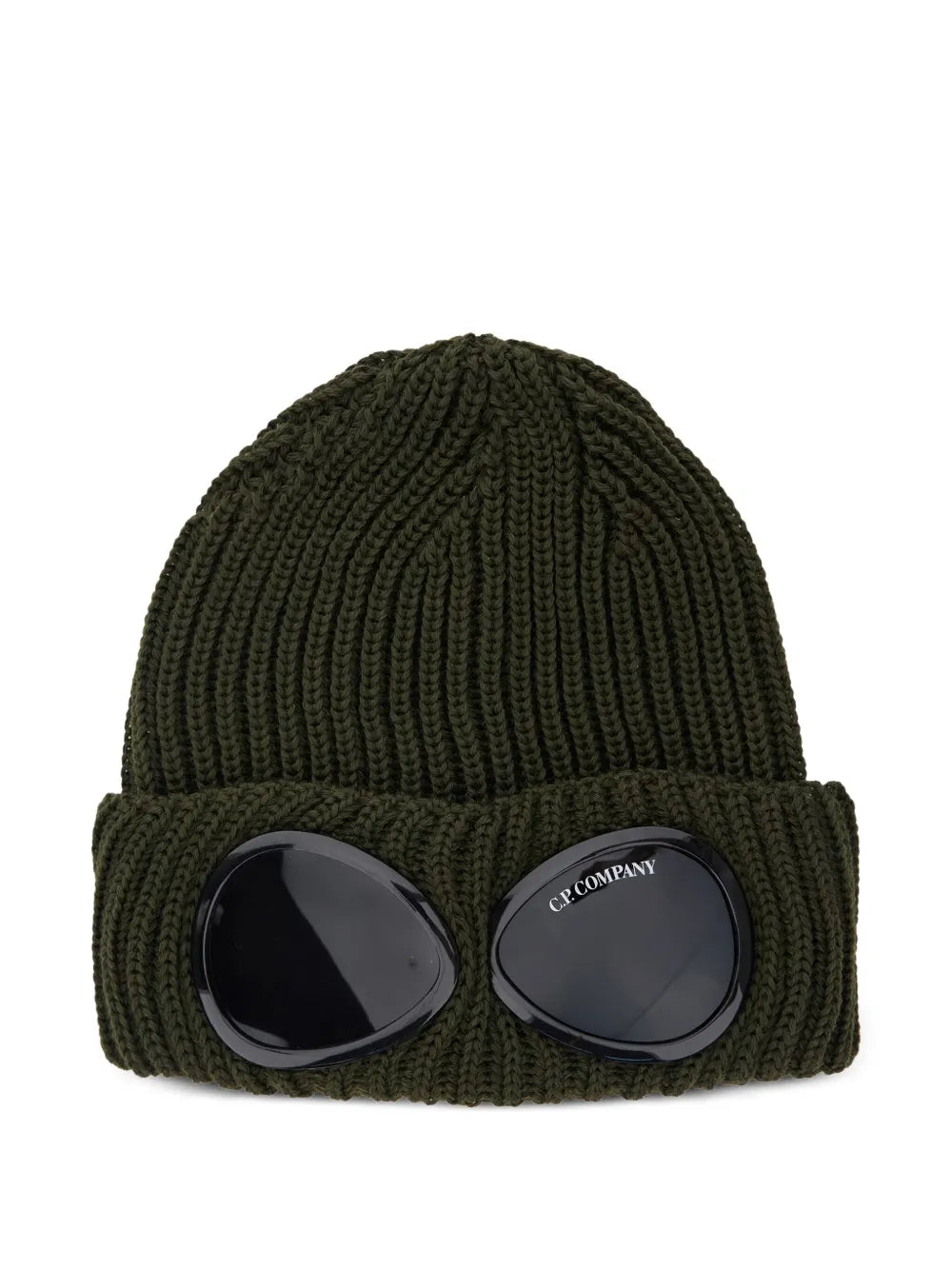 C.P. Company goggle detail ribbed beanie hat