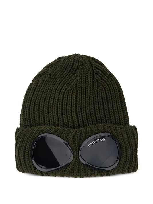 C.P. Company goggle detail ribbed beanie hat