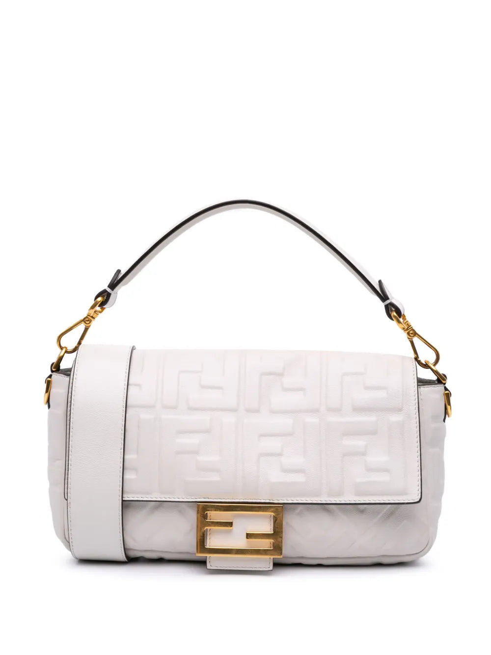 Fendi 2010 2025 Zucca Embossed Leather Baguette satchel