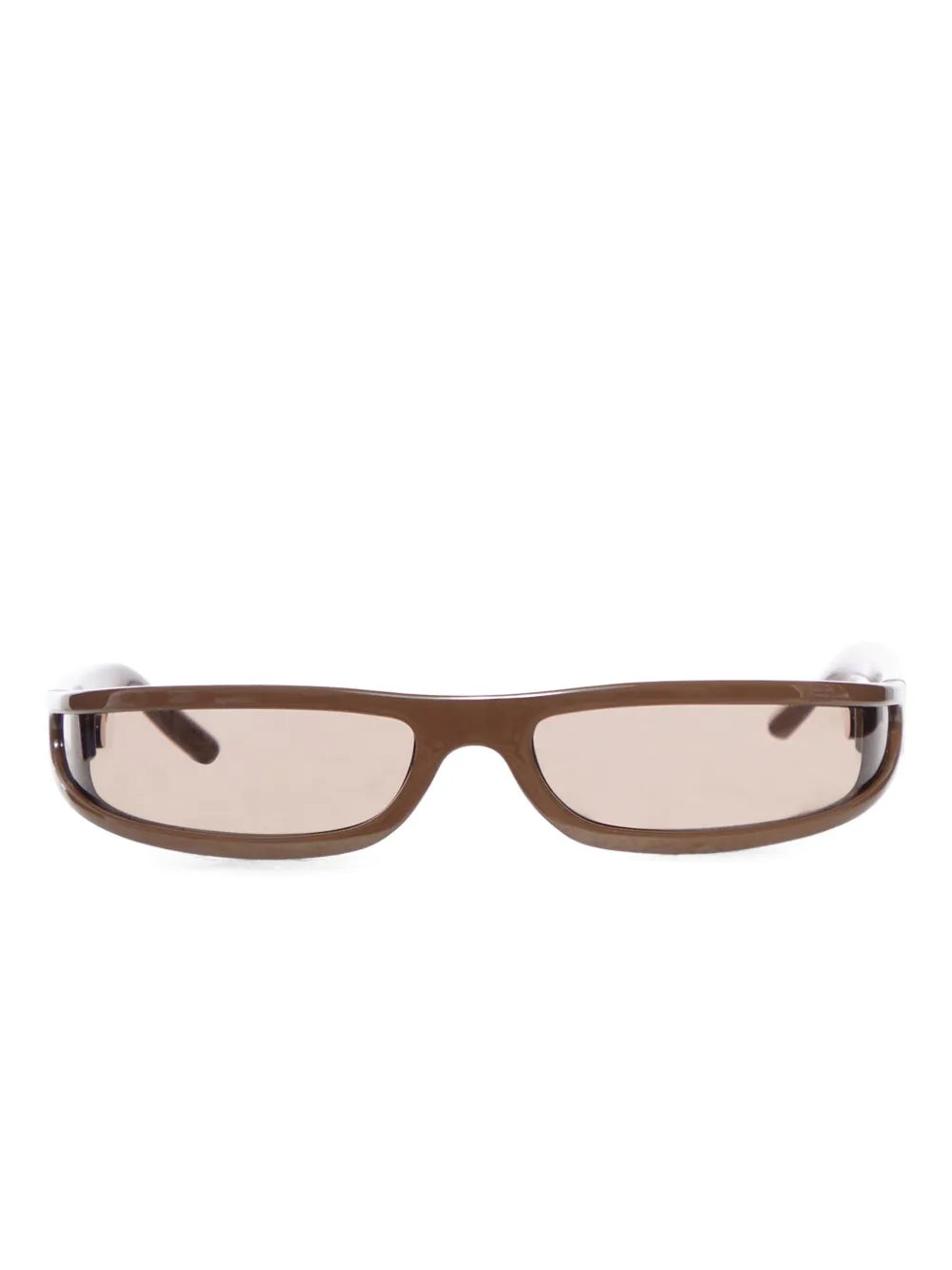 Rick Owens curved temple rectangle sunglasses