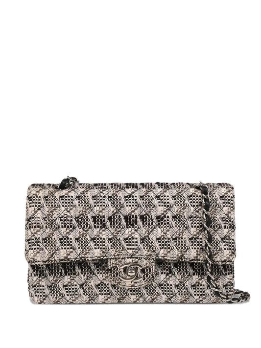 CHANEL 2005 medium tweed Classic Double Flap shoulder bag