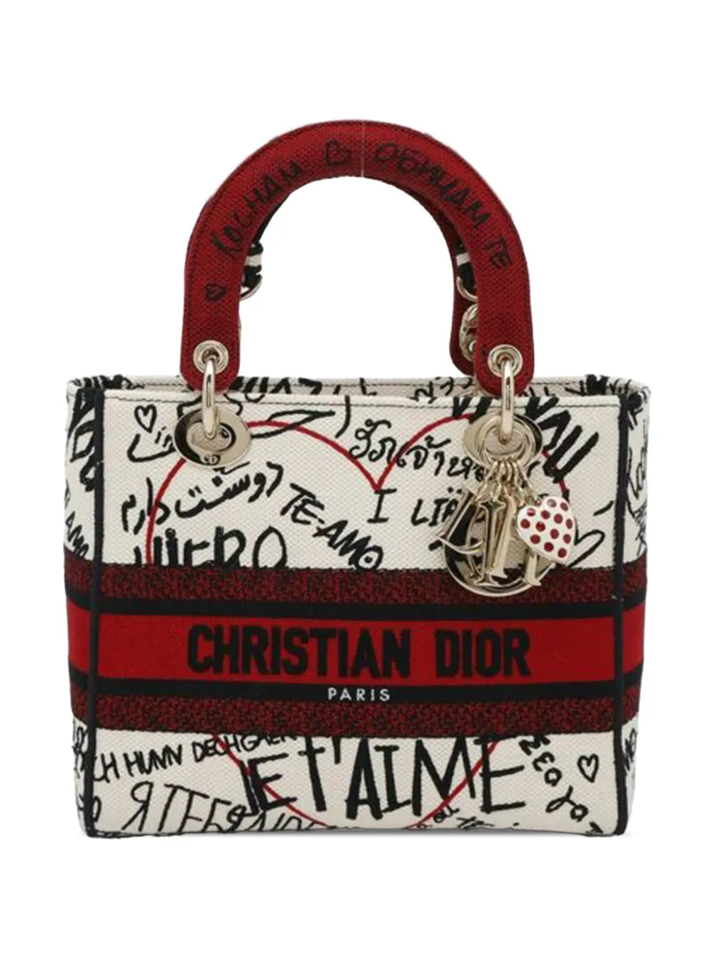 Christian Dior 2021 2025 Medium Canvas DiorAmour Graffiti Lady D Lite satchel