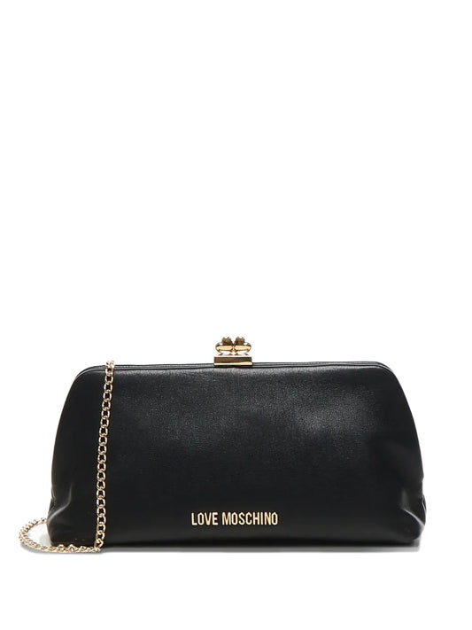 Love Moschino logo plaque clutch bag