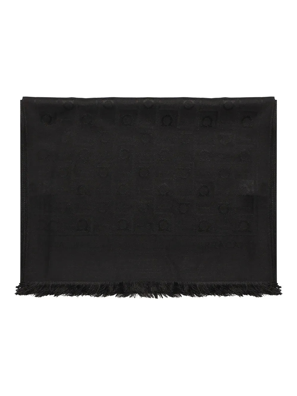 Ferragamo Gancini pattern fringed scarf