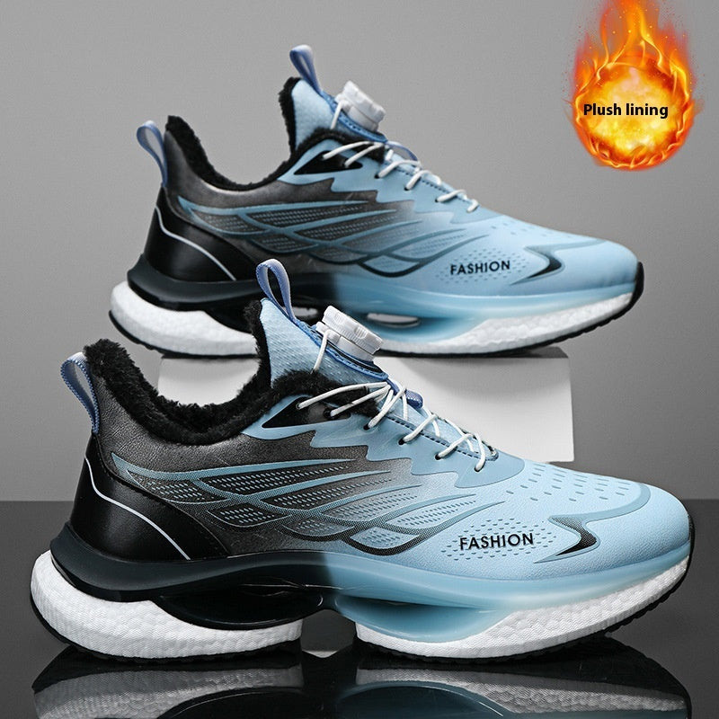 Men’s Rotating Button Running Sneakers – Lightweight Sports Shoes