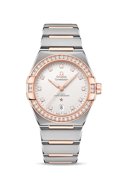 omega constellation co-axial master chronometer stainless steel & sedna? gold & diamonds men?s watch