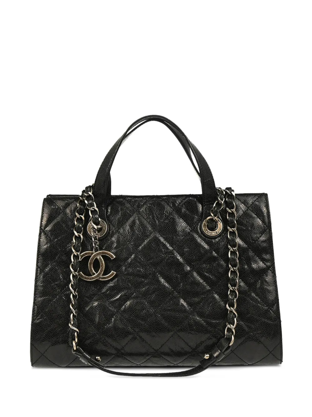 CHANEL 2014 diamond quilted chained tote bag