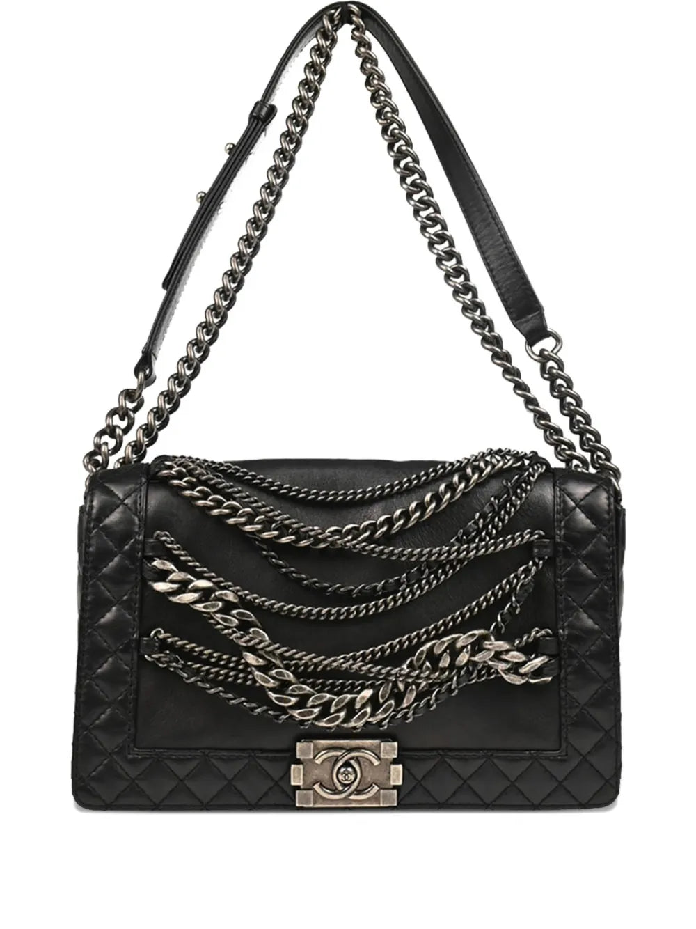 CHANEL 2014 medium Boy Reverso Chanel quilted lambskin shoulder bag