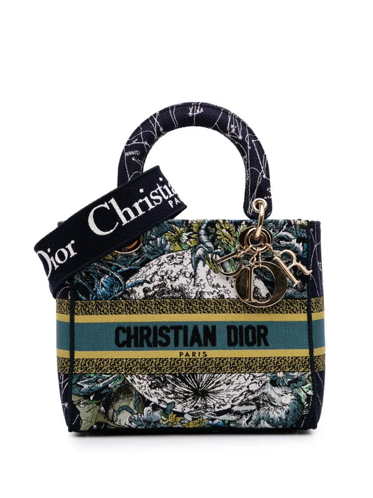 Christian Dior 2021 Medium Canvas Embroidered Zodiac Lady D Lite satchel