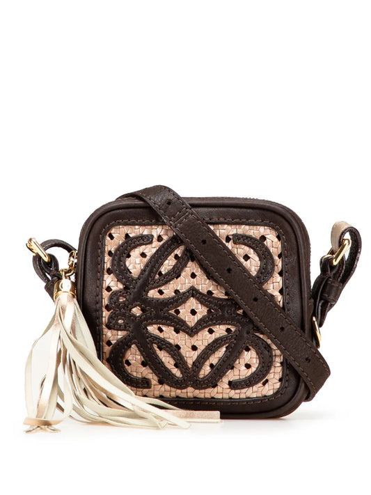 Loewe 2007 Mini Anagram Leather Tassel crossbody bag