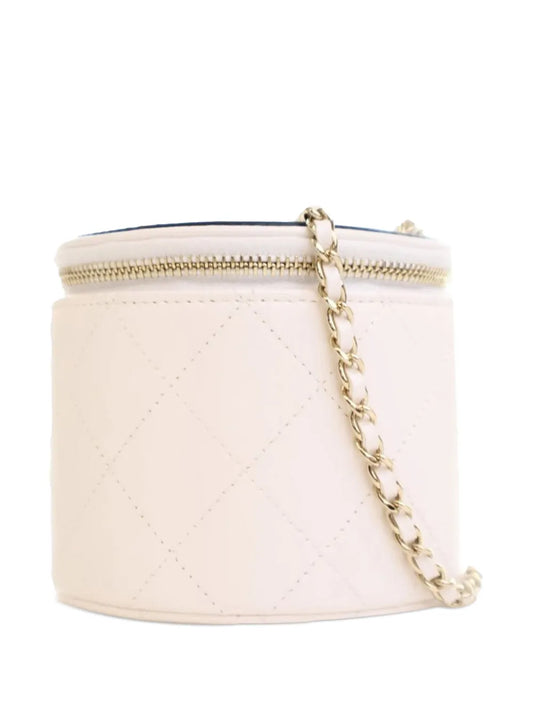 CHANEL 2021 CC Lambskin Round Vanity Case crossbody bag